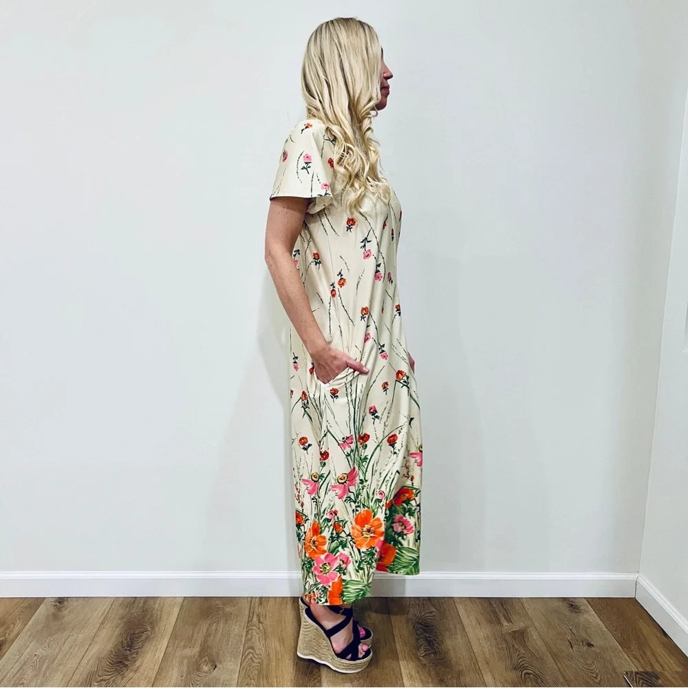 VTG Floral Housecoat Zip-up Dress - Picture 11 of 16